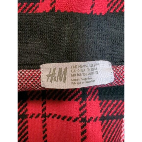 H&M Womens Sz XXS Plaid Mini Skirt Preppy A Line Red Anime Grunge Punk Y2K 90's - Picture 6 of 9